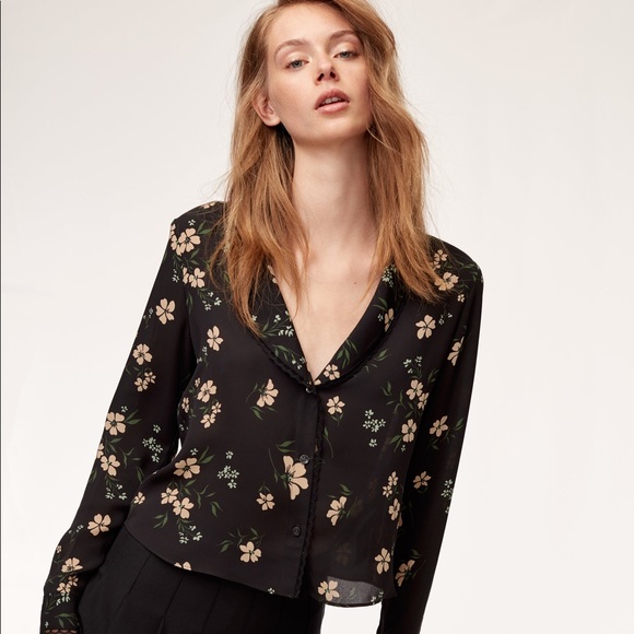 Aritzia Tops - Aritzia Sunday Best Zazie Blouse Black Floral